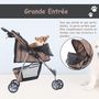 Voir la diapositive 4 : PAWHUT Poussette buggy pour chien chat animaux roue avant pivotante 360 degrés marron
