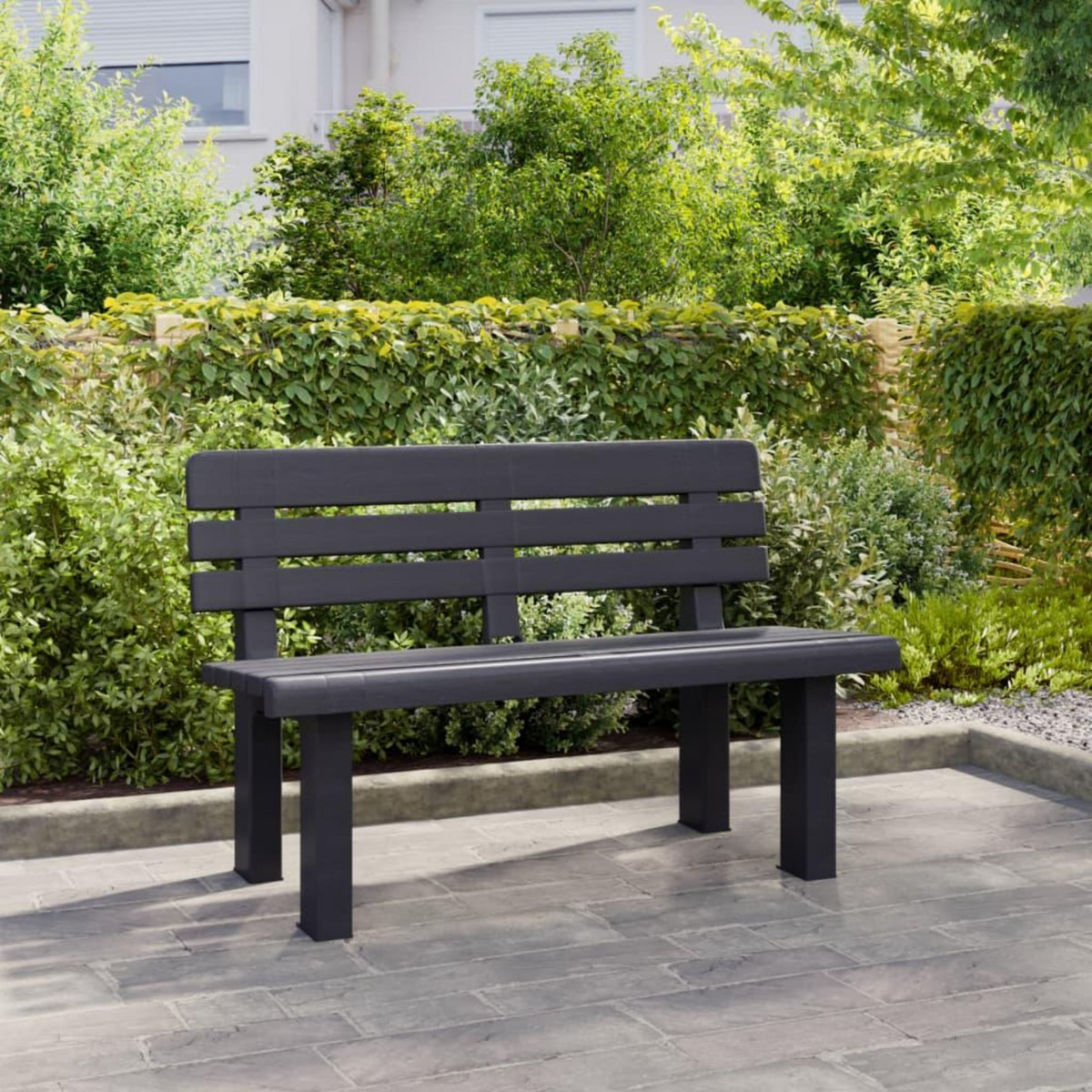 VIDAXL Banc de jardin anthracite 110x52x71 cm polypropylene