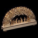 FEERIC LIGHT & CHRISTMAS Décoration de Noël lumineuse santon en bois Xmas - Beige