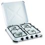 Voir la diapositive 4 : Kemper Réchaud gaz portable 4 feux 4650W Blanc laqué Couvercle KEMPER