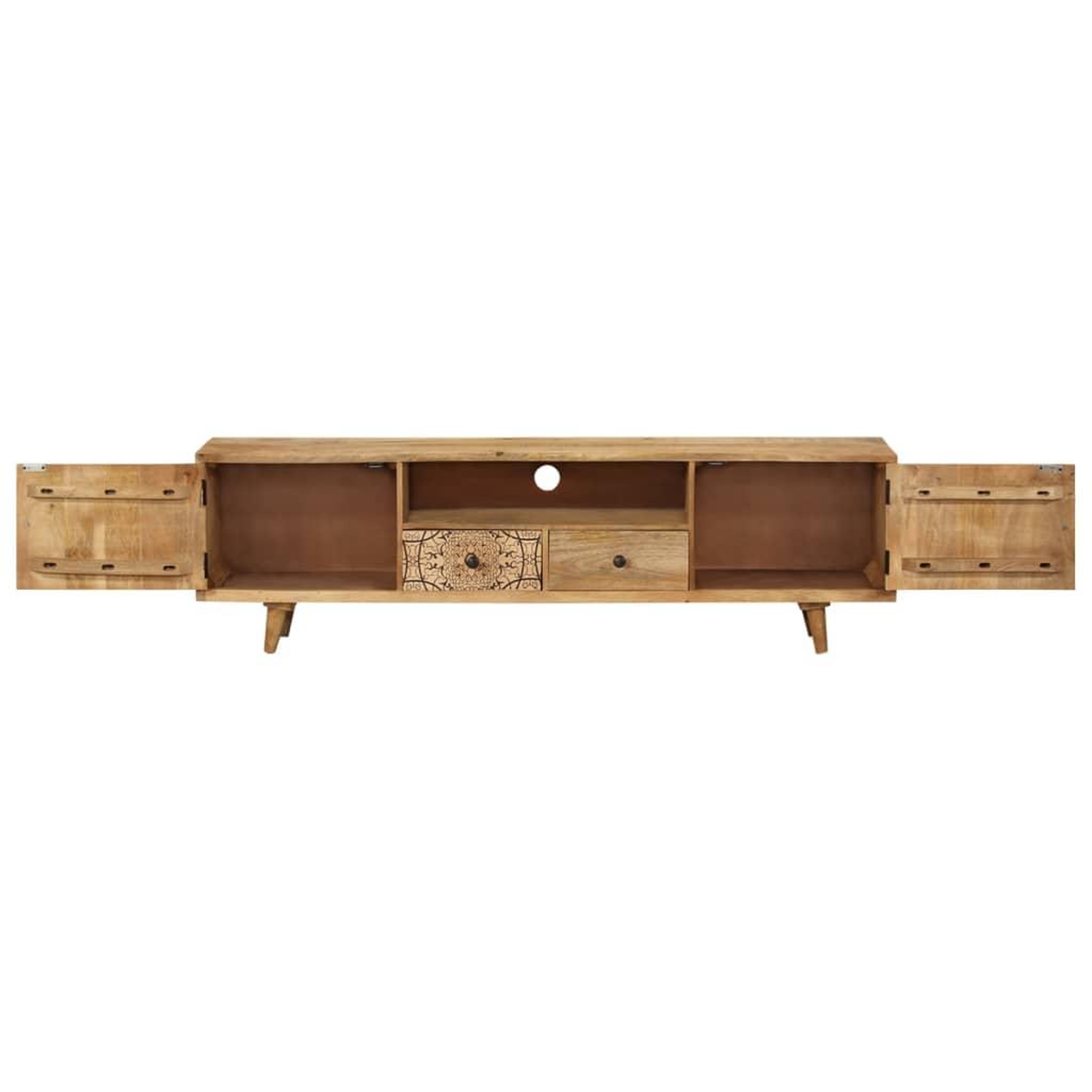 Voir la diapositive 4 : VIDAXL Meuble TV 140x30x40 cm Bois de manguier massif