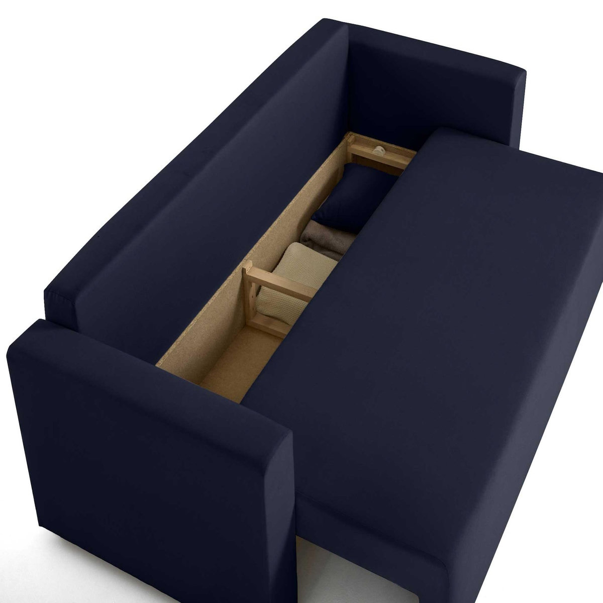 BEST MOBILIER Regala - canapé 3 places - convertible avec coffre - en tissu