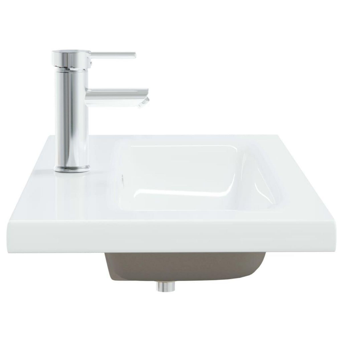 VIDAXL Lavabo encastre avec robinet 81x39x18 cm ceramique blanc