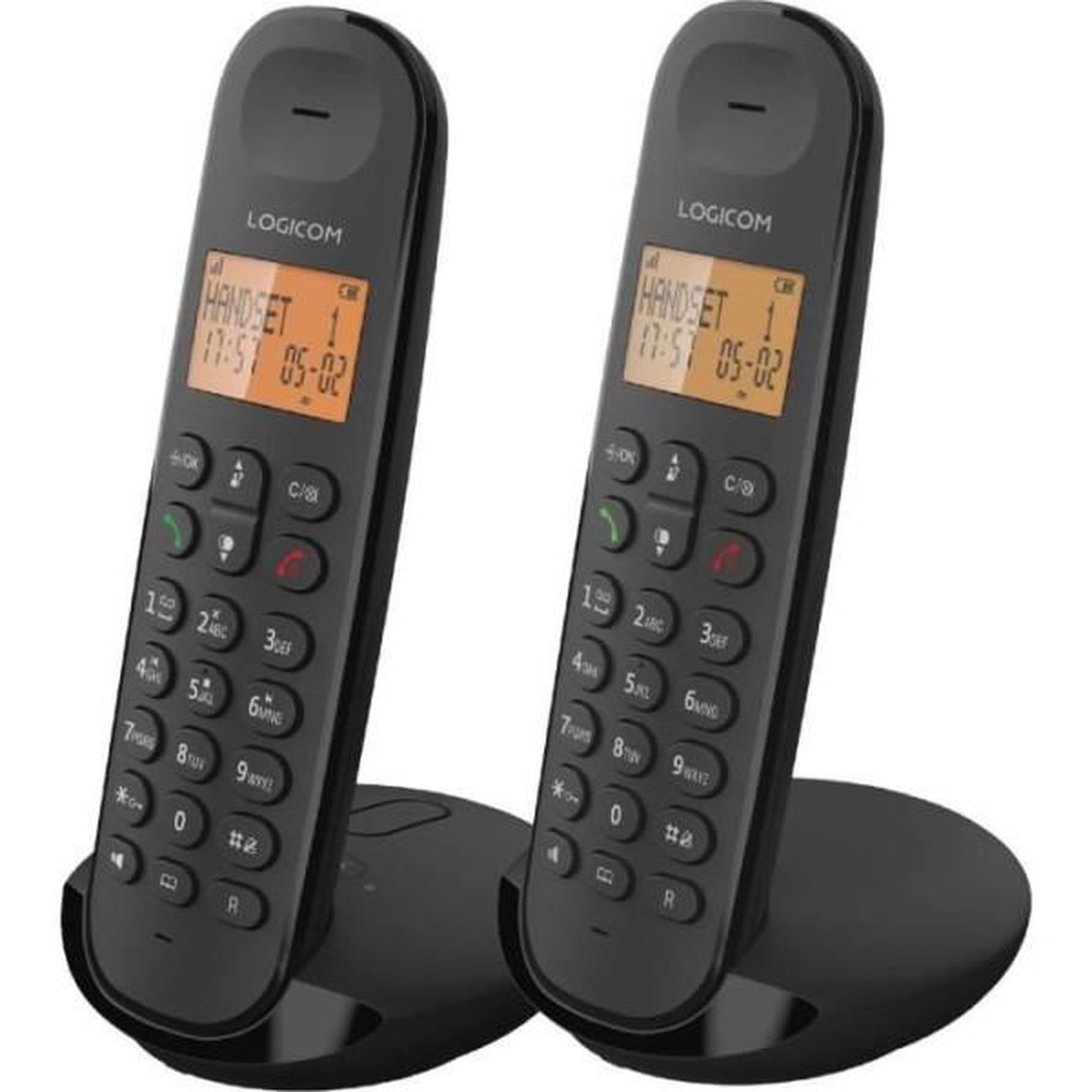 Logicom Téléphone fixe sans fil - LOGICOM - DECT ILOA 255T DUO - Noir - Avec répondeur