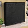 Voir la diapositive 3 : ID MARKET Grande armoire de rangement penderie pliable vêtements en tissu noir dressing DOUBLE XXL