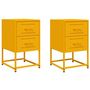 Voir la diapositive 2 : VIDAXL Tables de chevet 2 pcs jaune moutarde 36x39x60,5 cm acier