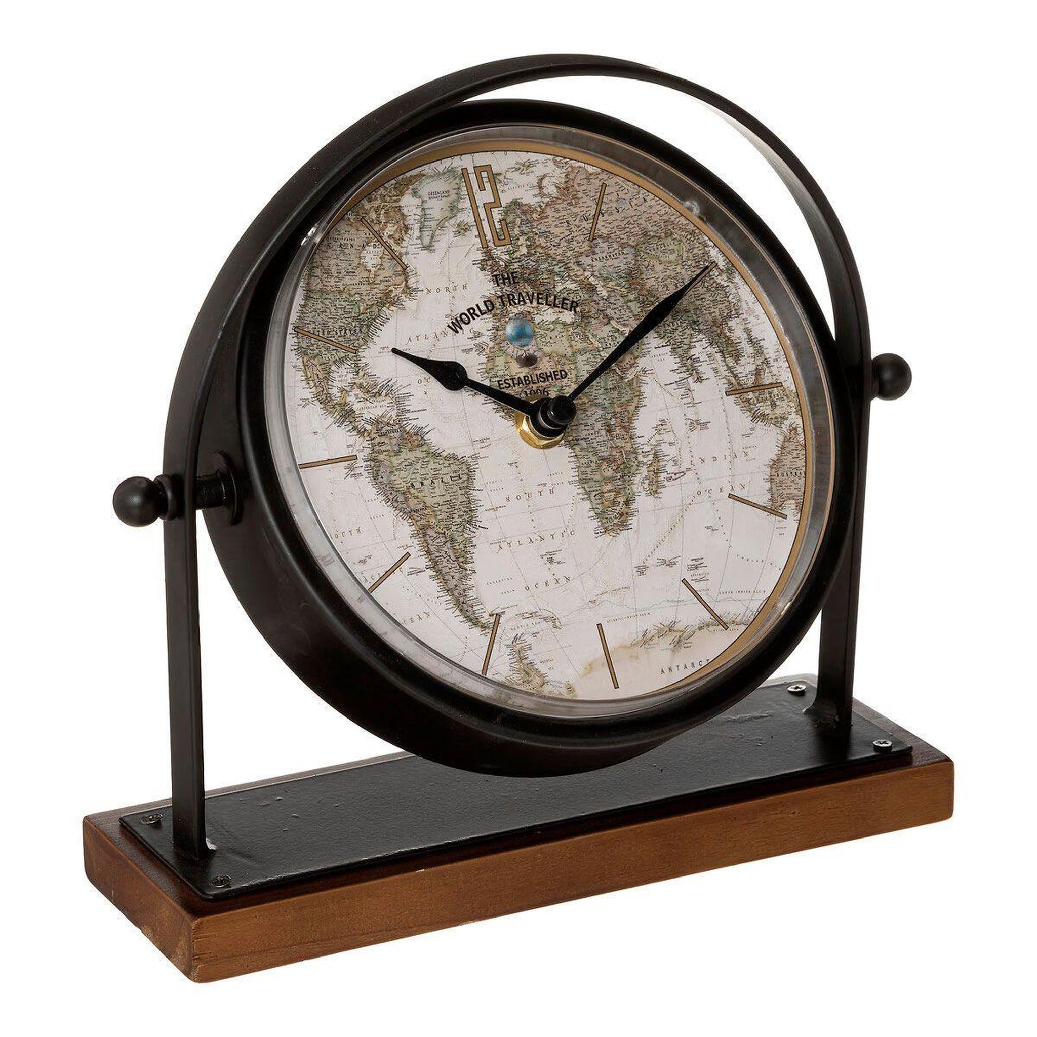 Voir la diapositive 2 : ATMOSPHERA Horloge à poser vintage  flavia  21cm noir