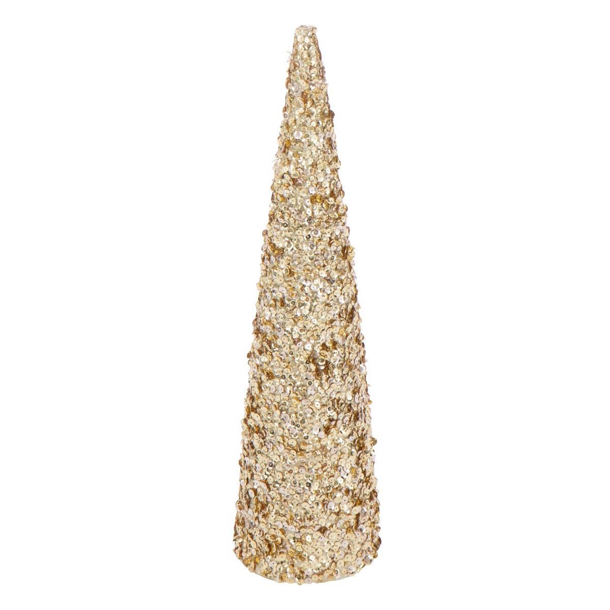J-LINE Cône déco  sequins  56cm doré