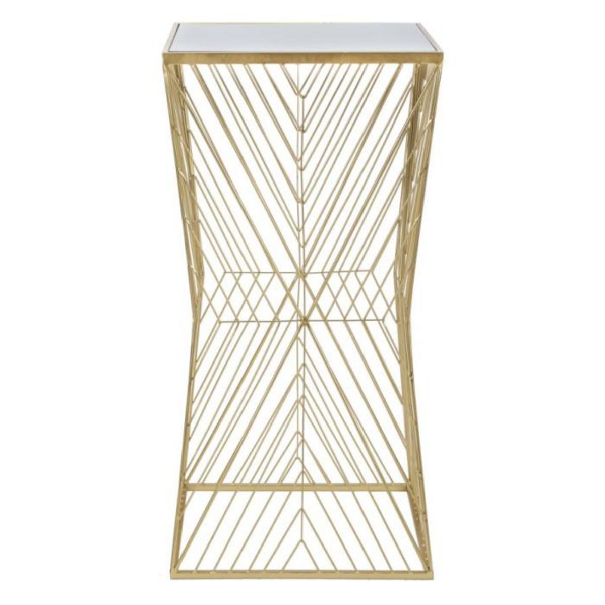 Paris Prix Table d'Appoint Carrée Design  Lines  100cm Or
