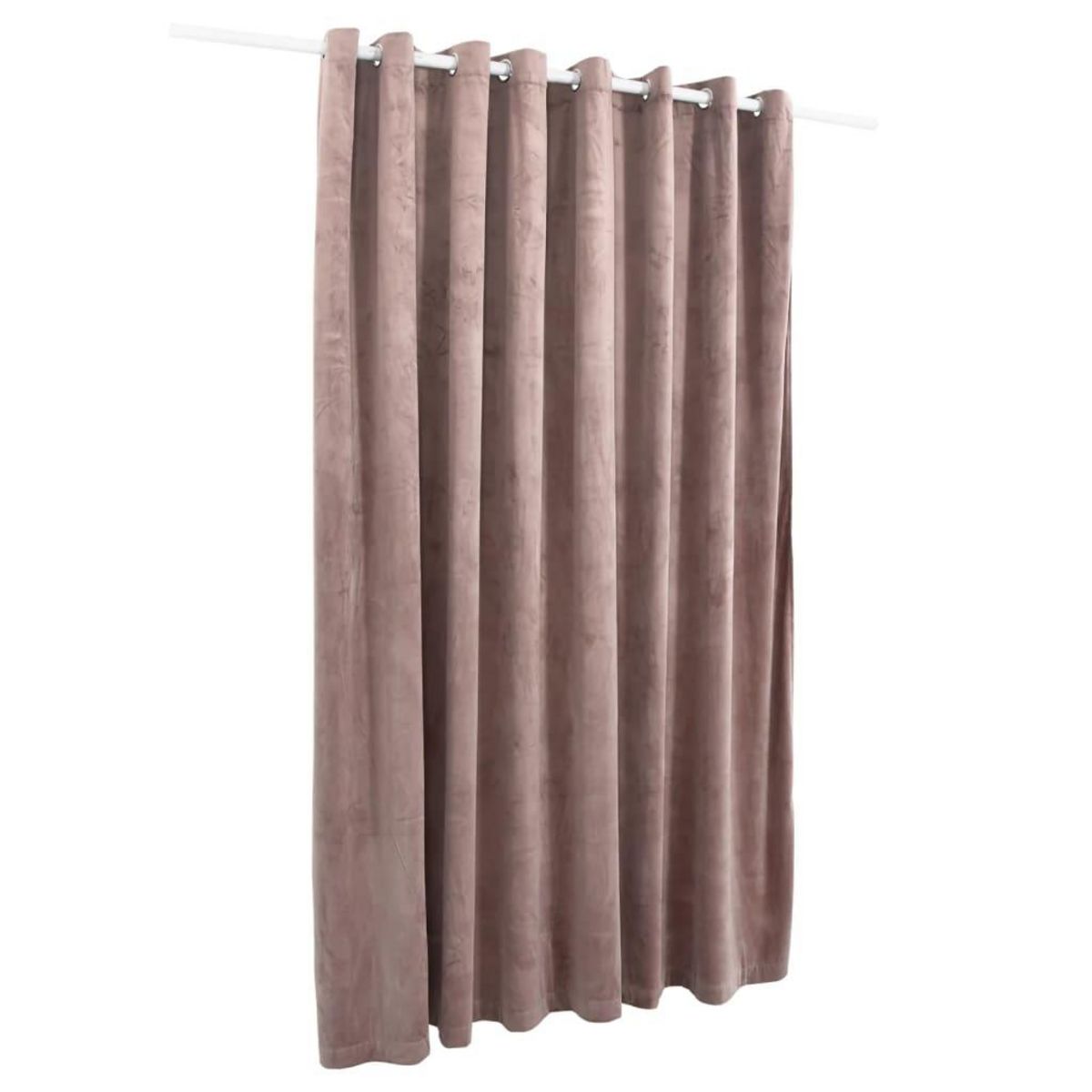 VIDAXL Rideau occultant avec anneaux en metal Velours Rose 290x245 cm