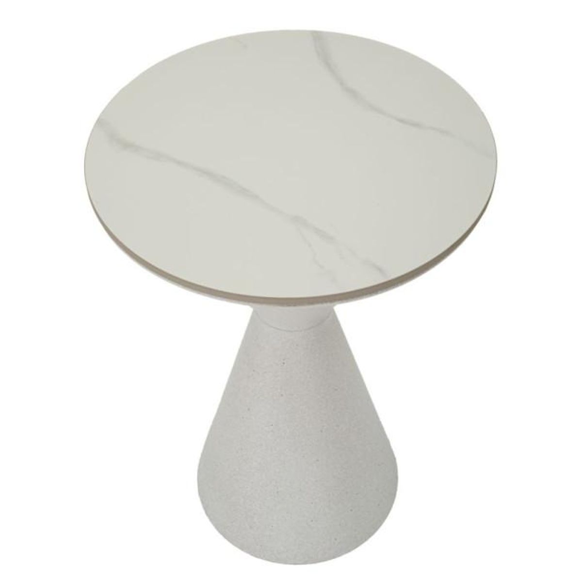 Paris Prix Table d'Appoint Effet Marbre  Alana  63cm Blanc