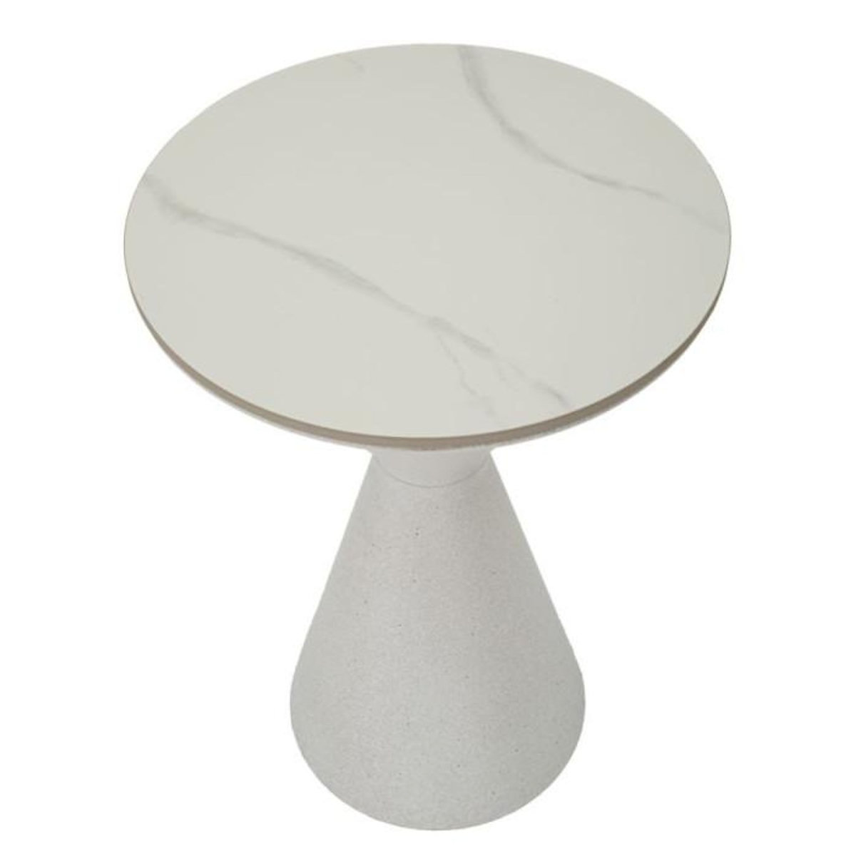 Paris Prix Table d'Appoint Effet Marbre  Alana  63cm Blanc