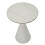 Voir la diapositive 2 : Paris Prix Table d'Appoint Effet Marbre  Alana  63cm Blanc