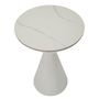 Voir la diapositive 2 : Paris Prix Table d'Appoint Effet Marbre  Alana  63cm Blanc