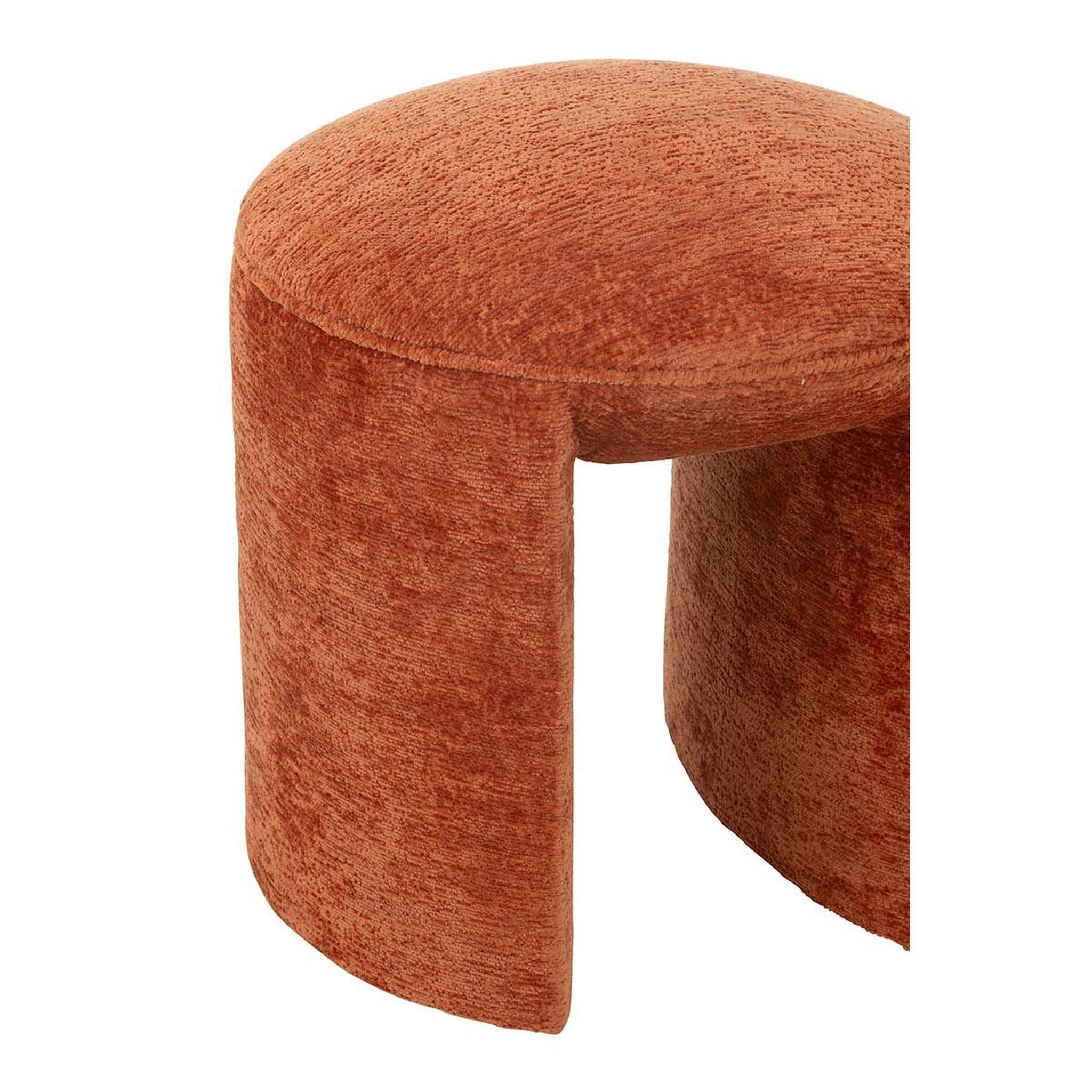 Voir la diapositive 5 : J-LINE Pouf rond design  anise  44cm orange rouille