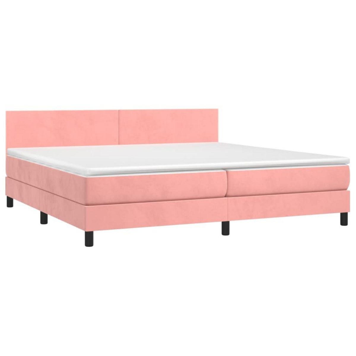 VIDAXL Sommier a lattes de lit avec matelas Rose 200x200 cm Velours