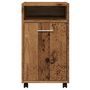 Voir la diapositive 4 : VIDAXL Armoire avec roues vieux bois 33x38x60 cm bois d'ingenierie