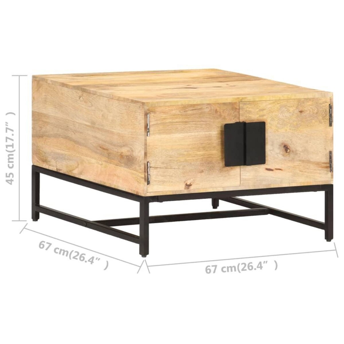 VIDAXL Table basse 67x67x45 cm Bois de manguier massif
