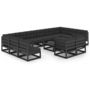 Voir la diapositive 2 : VIDAXL Salon de jardin 13 pcs avec coussins noir bois de pin massif