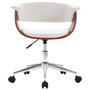 Voir la diapositive 3 : VIDAXL Chaise pivotante de bureau Blanc Bois courbe et similicuir