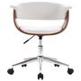 Voir la diapositive 3 : VIDAXL Chaise pivotante de bureau Blanc Bois courbe et similicuir