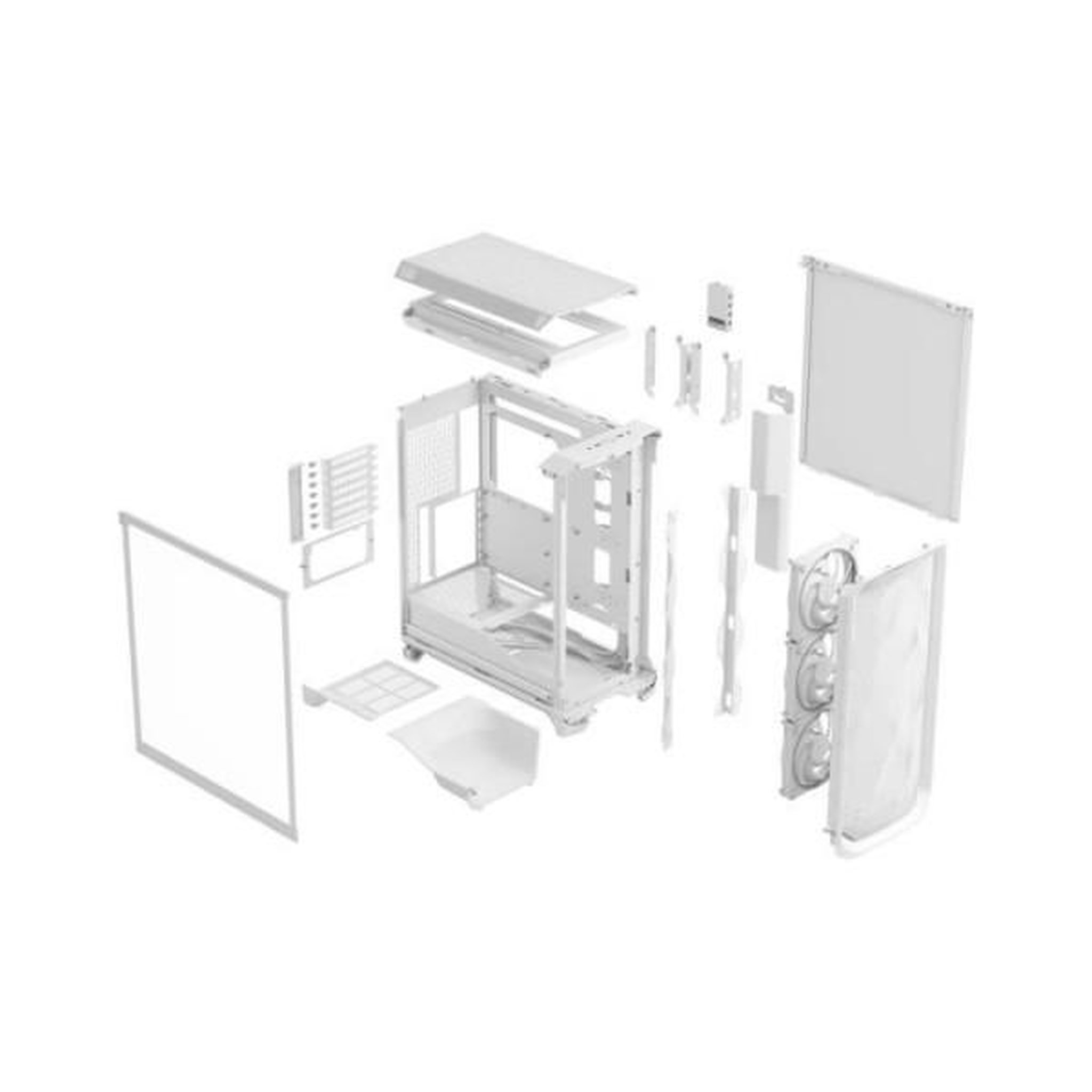 Voir la diapositive 4 : Fractal Design Boîtier PC - FRACTAL DESIGN - Meshify 3 Ambience Pro RGB - E-ATX (277 mm) - 3 ventilateurs - USB Type C de 20 Gbps - Blanc