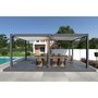 Voir la diapositive 5 : Pergola Bioclimatique autoportée 3x6 m - Aluminium Anthracite/blanc -  VS OmBREA®
