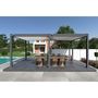 Voir la diapositive 5 : Pergola Bioclimatique autoportée 3x6 m - Aluminium Anthracite/blanc -  VS OmBREA®