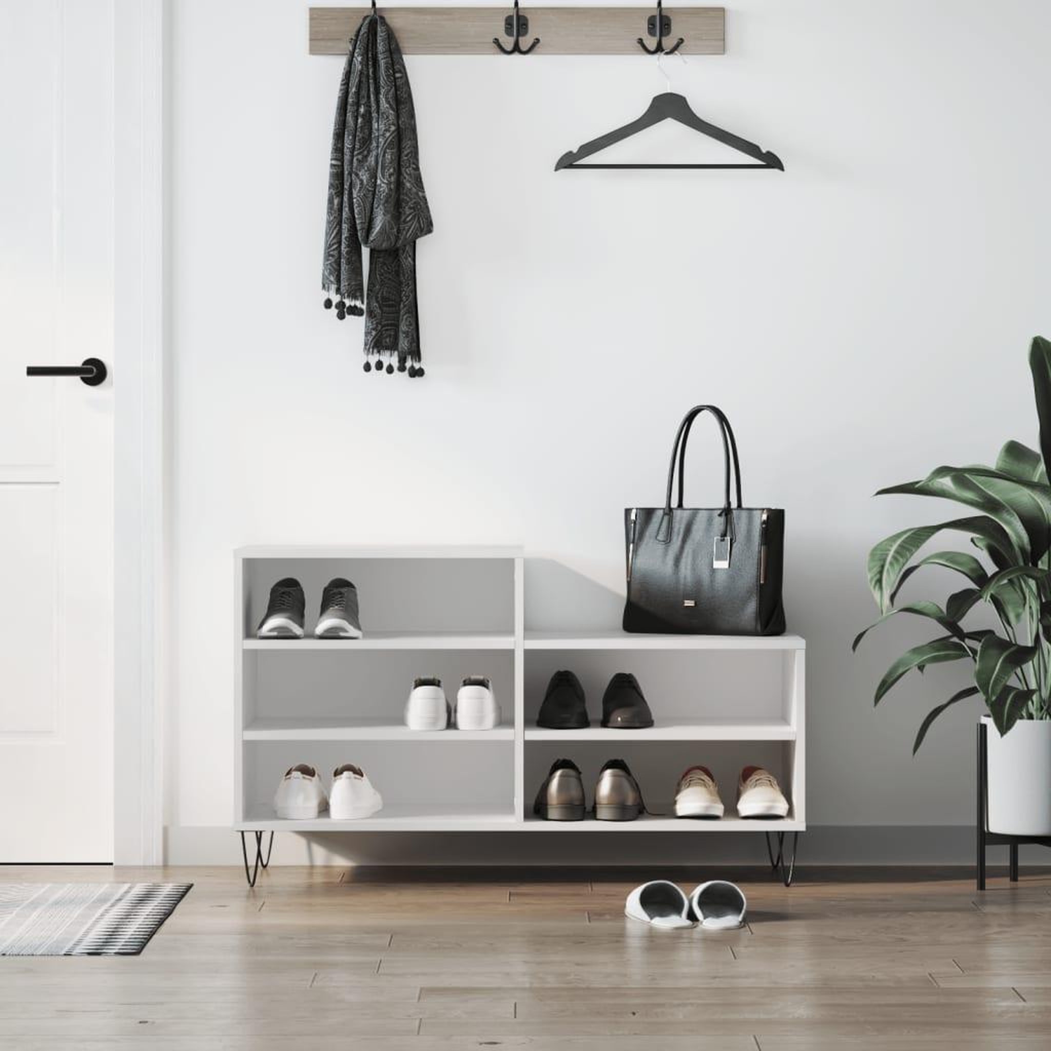 VIDAXL Armoire a chaussures Blanc 102x36x60 cm Bois d'ingenierie