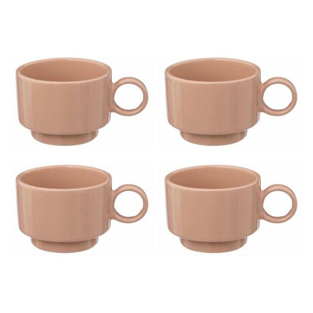 SECRET DE GOURMET Lot de 4 Tasses à Café  Anne  10cl Nude