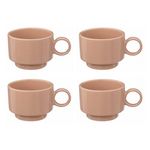 SECRET DE GOURMET Lot de 4 Tasses à Café  Anne  10cl Nude