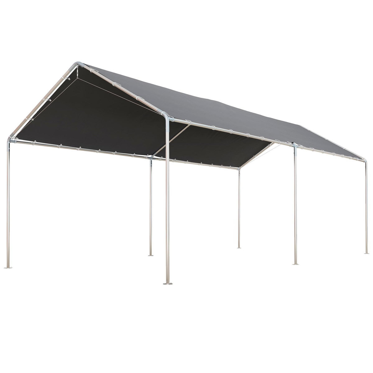 OUTSUNNY Carport auvent pour voiture 5,95L x 2,90l x 2,60H m acier galvanisé robuste PE haute densité