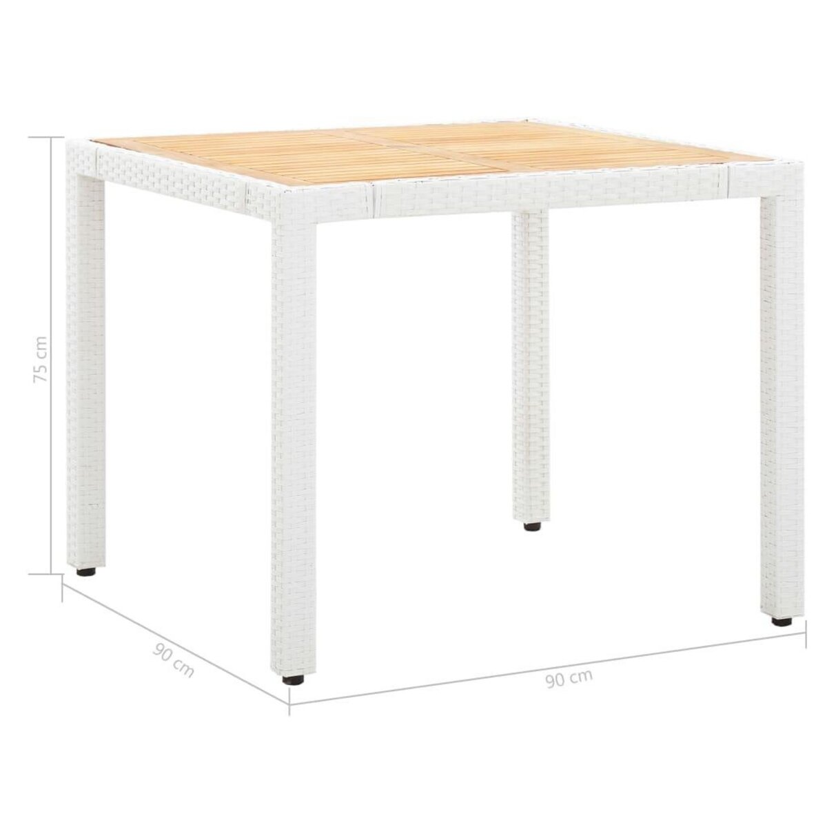 VIDAXL Salon de jardin 5 pcs resine tressee blanc