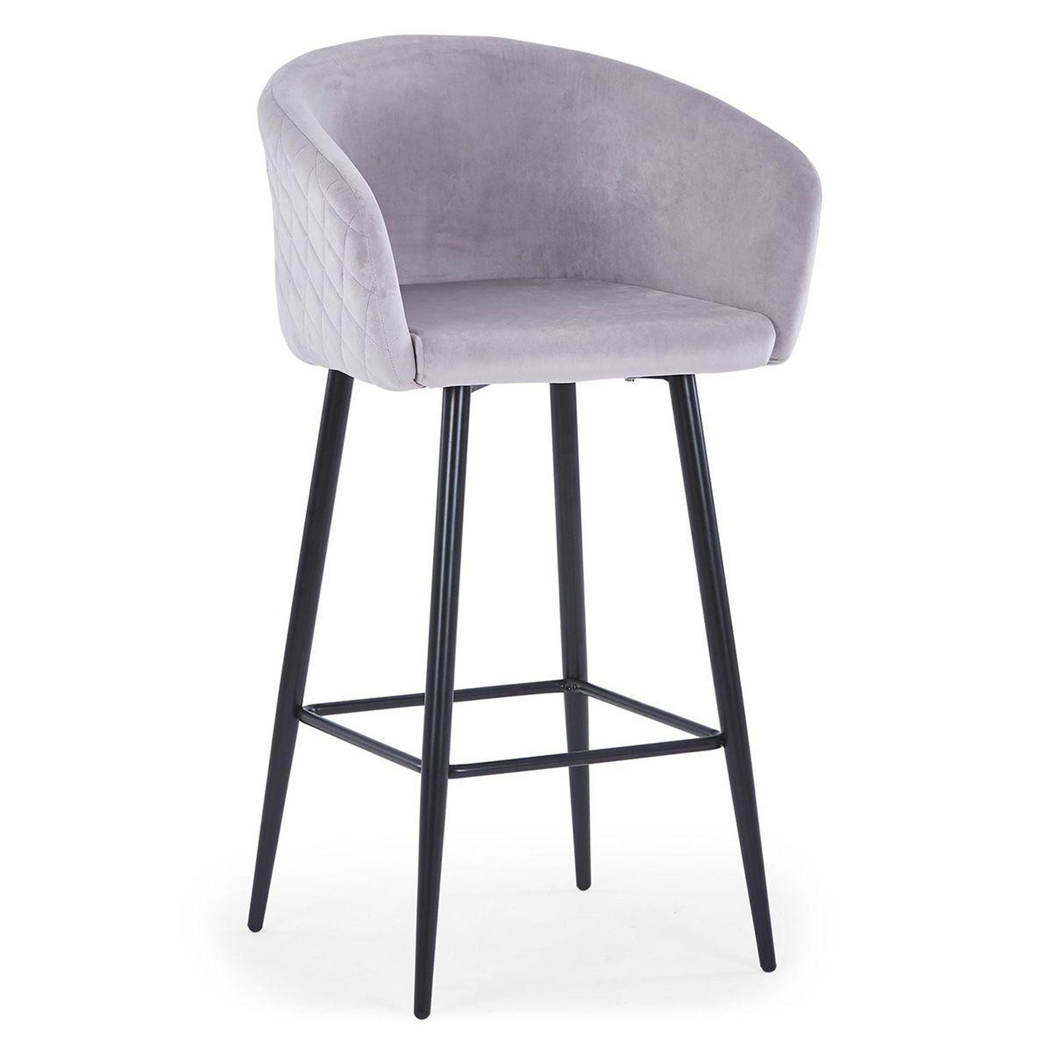 Paris Prix Chaise de bar en velours  kandi  106cm argent