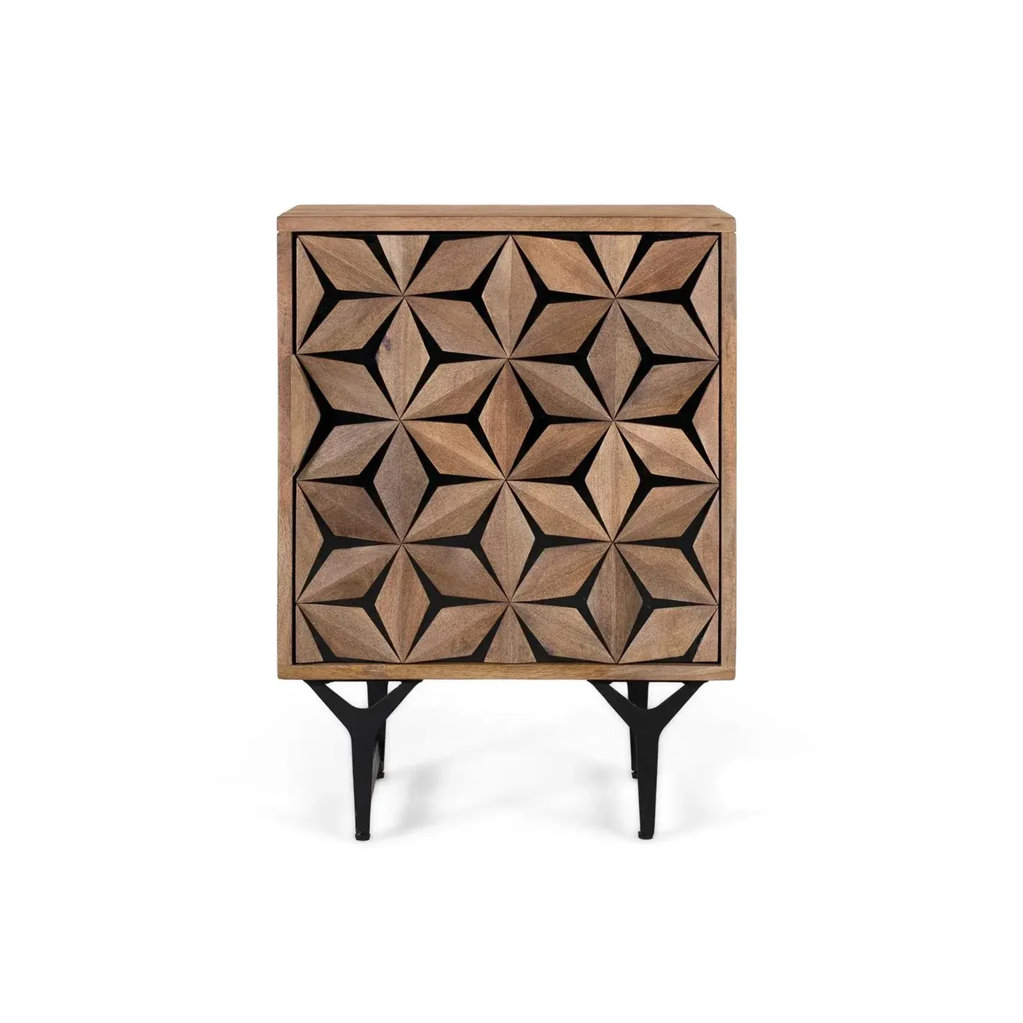 GINER Y COLOMER SL Table de chevet en bois de manguier 47 cm style contemporain géométrique