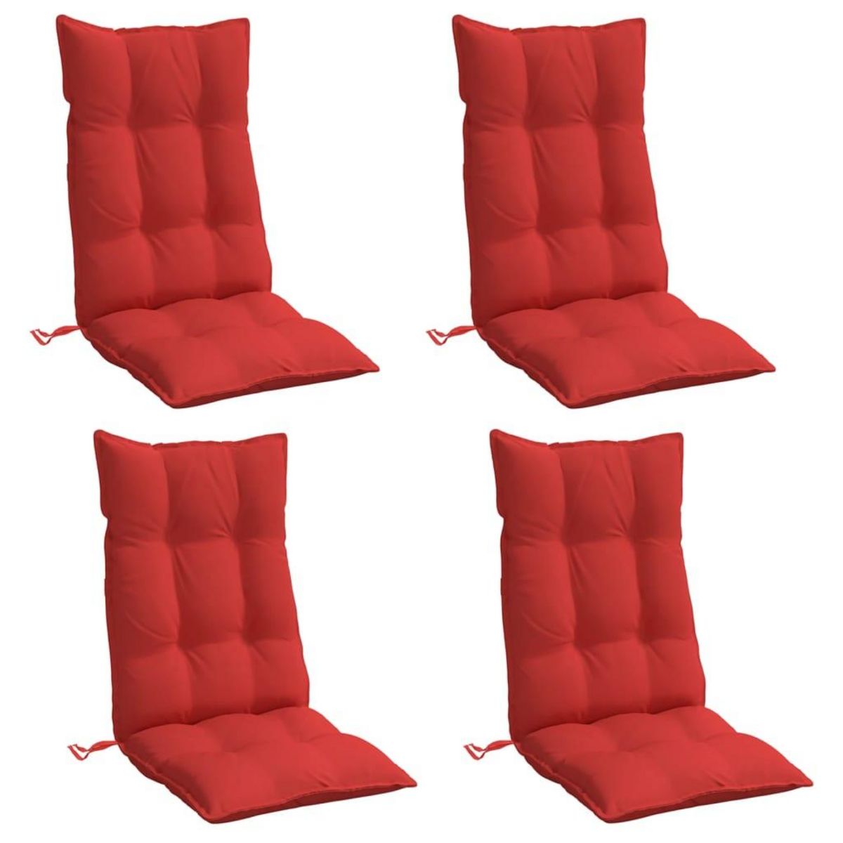 VIDAXL Coussins de chaise a dossier haut lot de 4 rouge tissu oxford