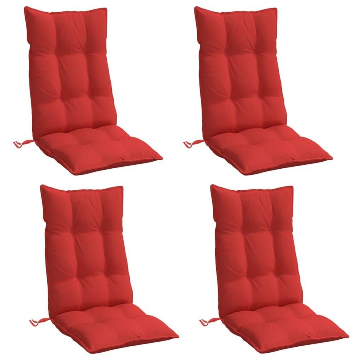 VIDAXL Coussins de chaise a dossier haut lot de 4 rouge tissu oxford