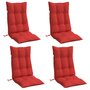 Voir la diapositive 3 : VIDAXL Coussins de chaise a dossier haut lot de 4 rouge tissu oxford