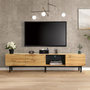 Voir la diapositive 2 : MERAX Meuble tv bois clair 175 cm mdf