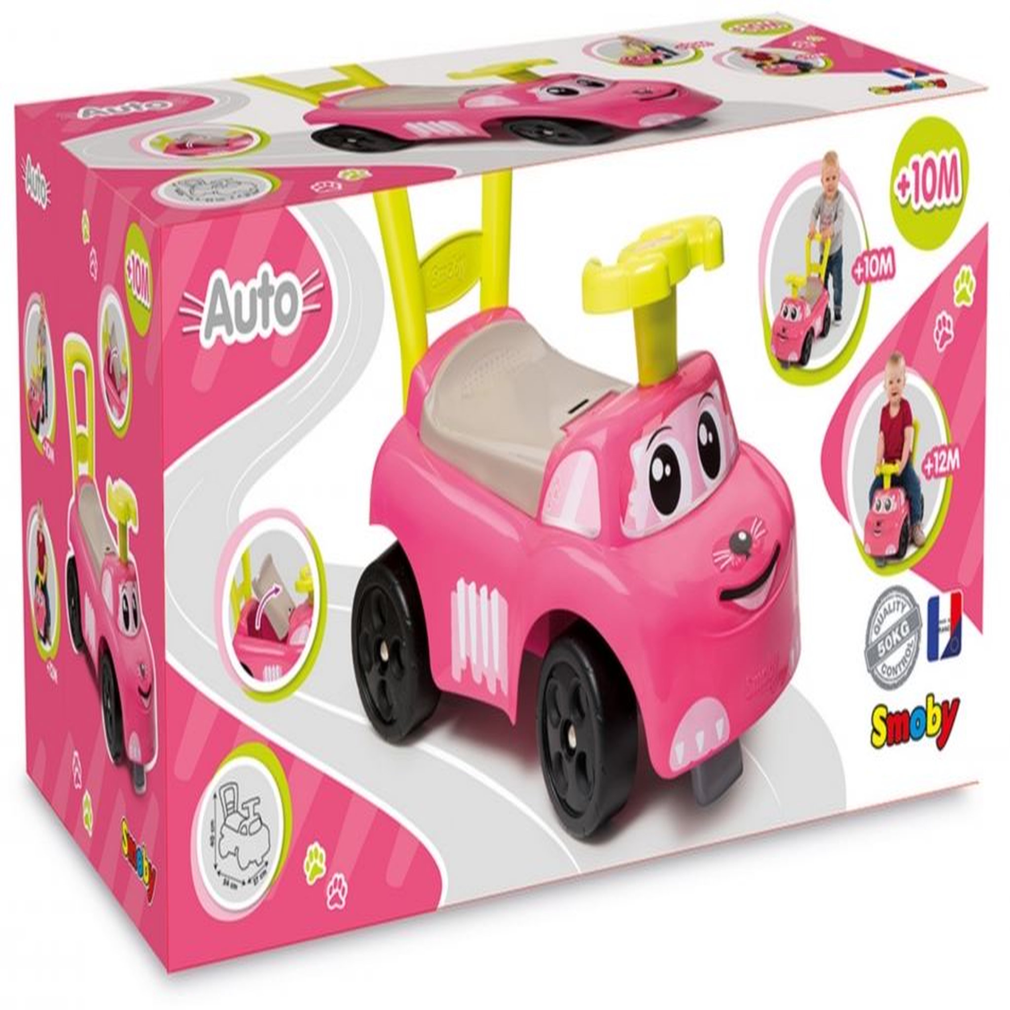 Voir la diapositive 4 : SMOBY Porteur auto - rose