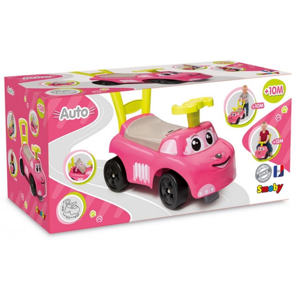SMOBY Porteur auto - rose