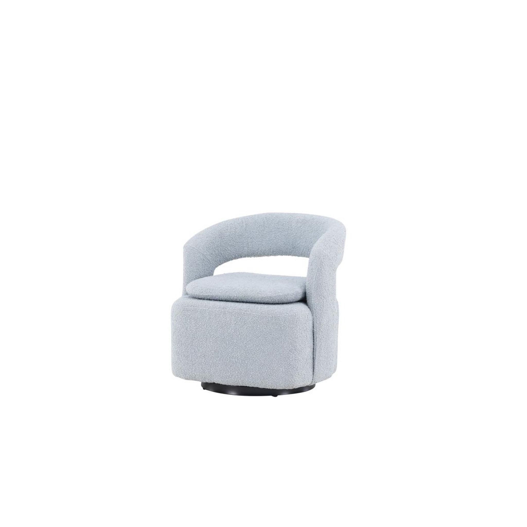 Voir la diapositive 3 : Paris Prix Fauteuil design bouclette  laurel  75cm bleu clair
