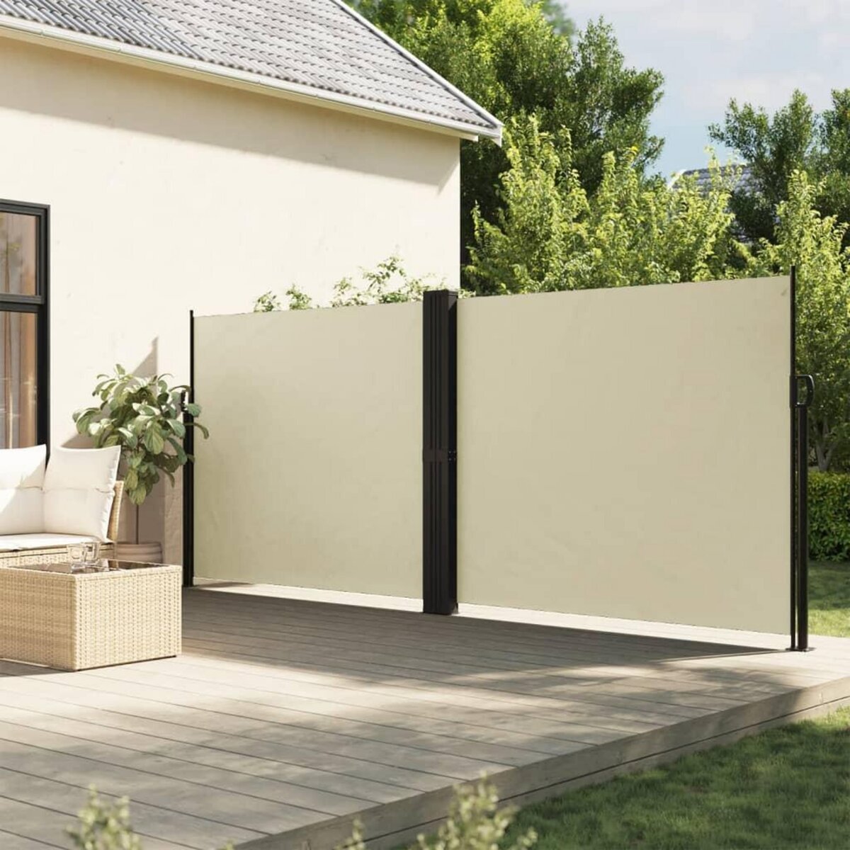VIDAXL Auvent lateral retractable creme 160x1200 cm