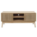 The Home Deco Factory Meuble TV 2 portes et 2 niches de rangement Saulk en bois - Marron