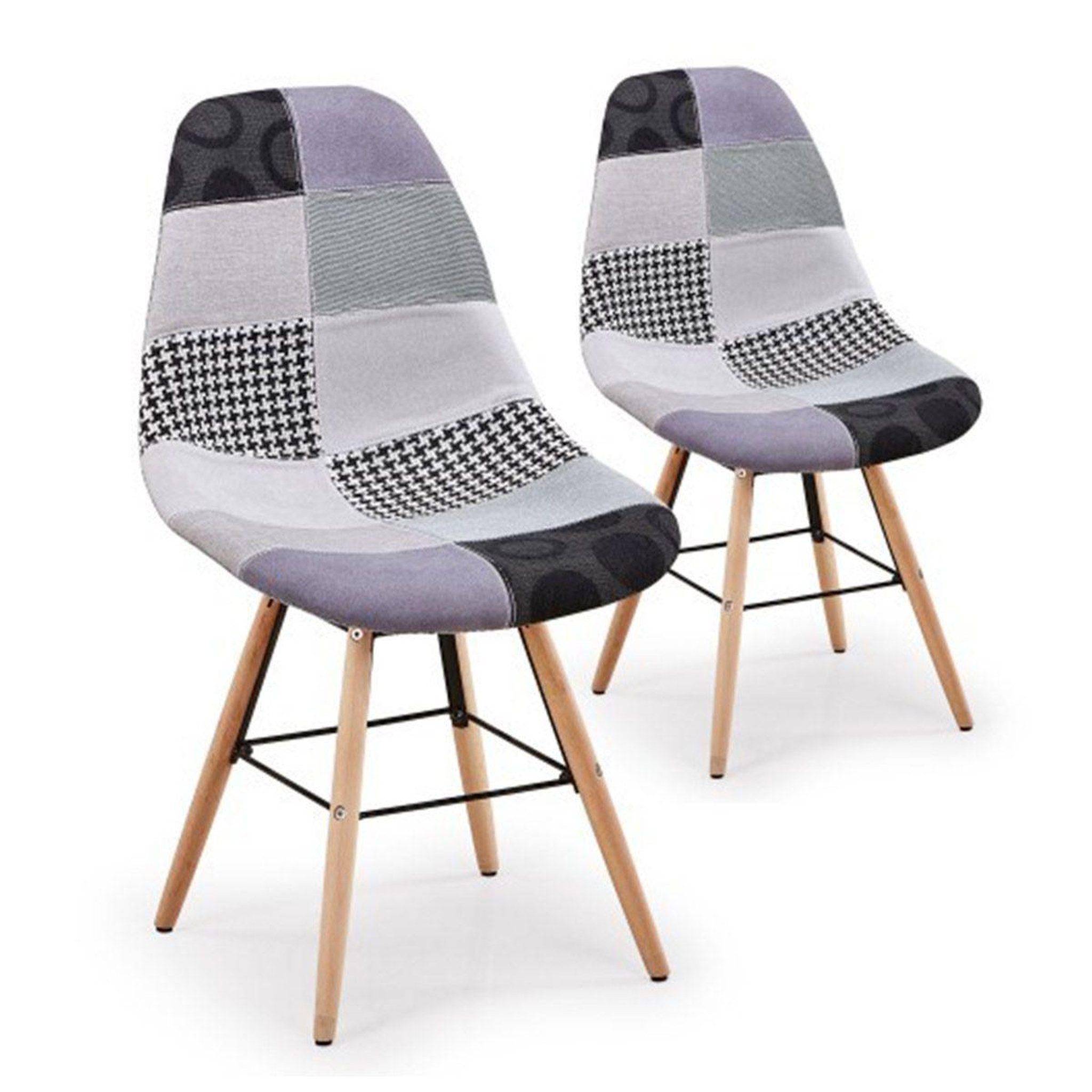 Voir la diapositive 1 : Paris Prix Lot de 2 chaises design  floraz  82cm gris