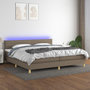 Voir la diapositive 1 : VIDAXL Sommier a lattes de lit et matelas et LED Taupe 200x200cm Tissu