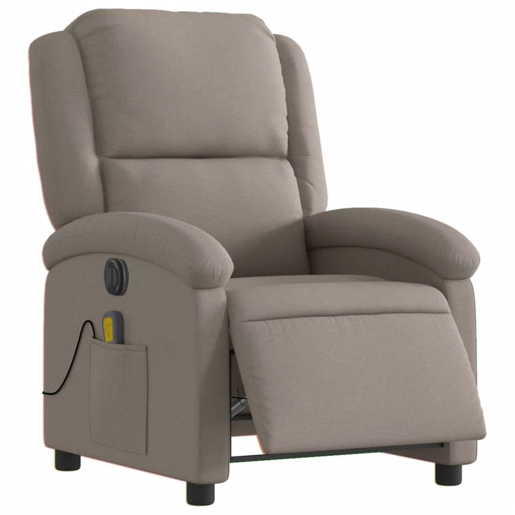 Voir la diapositive 3 : VIDAXL Fauteuil de massage inclinable electrique Taupe Tissu