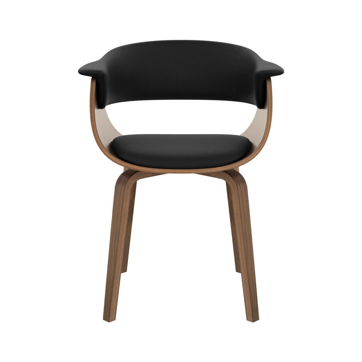 Rendez vous déco Chaise en cuir synthétique noir - Piada