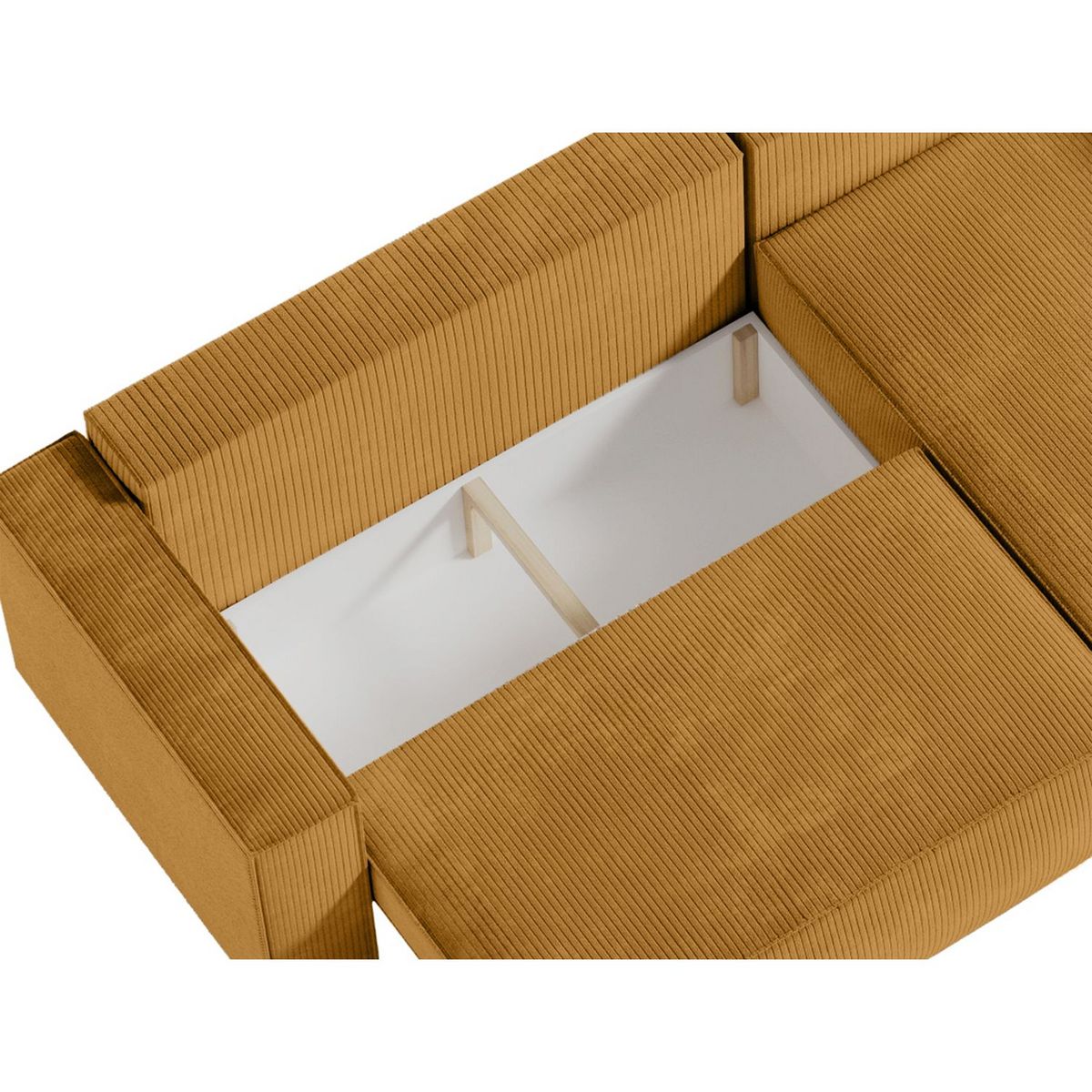 Canapé d'angle convertible réversible 3 places velours côtelé DAPHNE