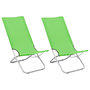 Voir la diapositive 1 : VIDAXL Chaises de plage pliables lot de 2 Vert Tissu